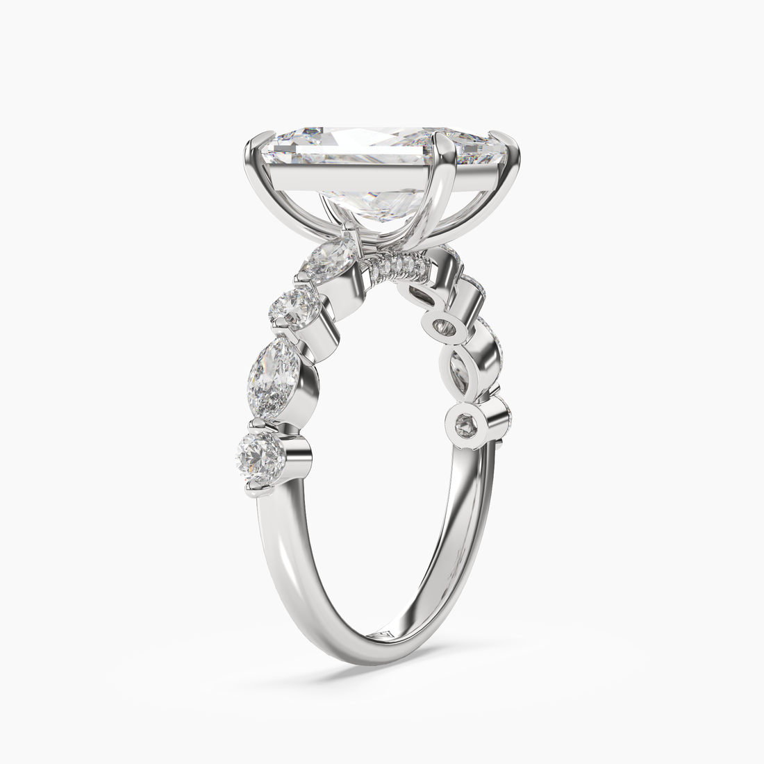 Aster Radiant Hidden Halo 1.5 Carat Lab Grown Diamond Engagement Ring in 14K Rose Gold
