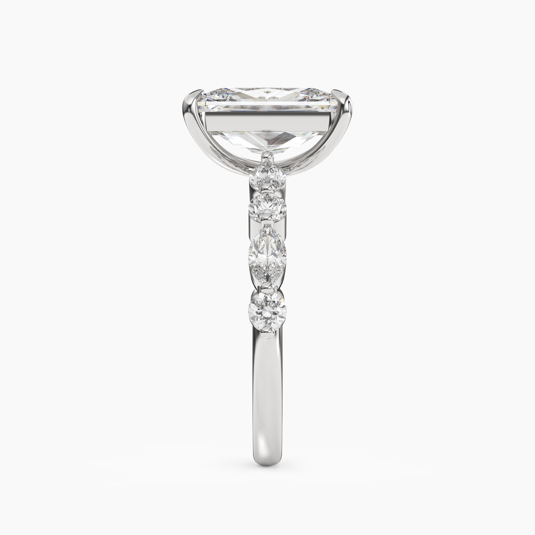 Aster Radiant Hidden Halo 3 Carat Lab Grown Diamond Engagement Ring in 18K Rose Gold