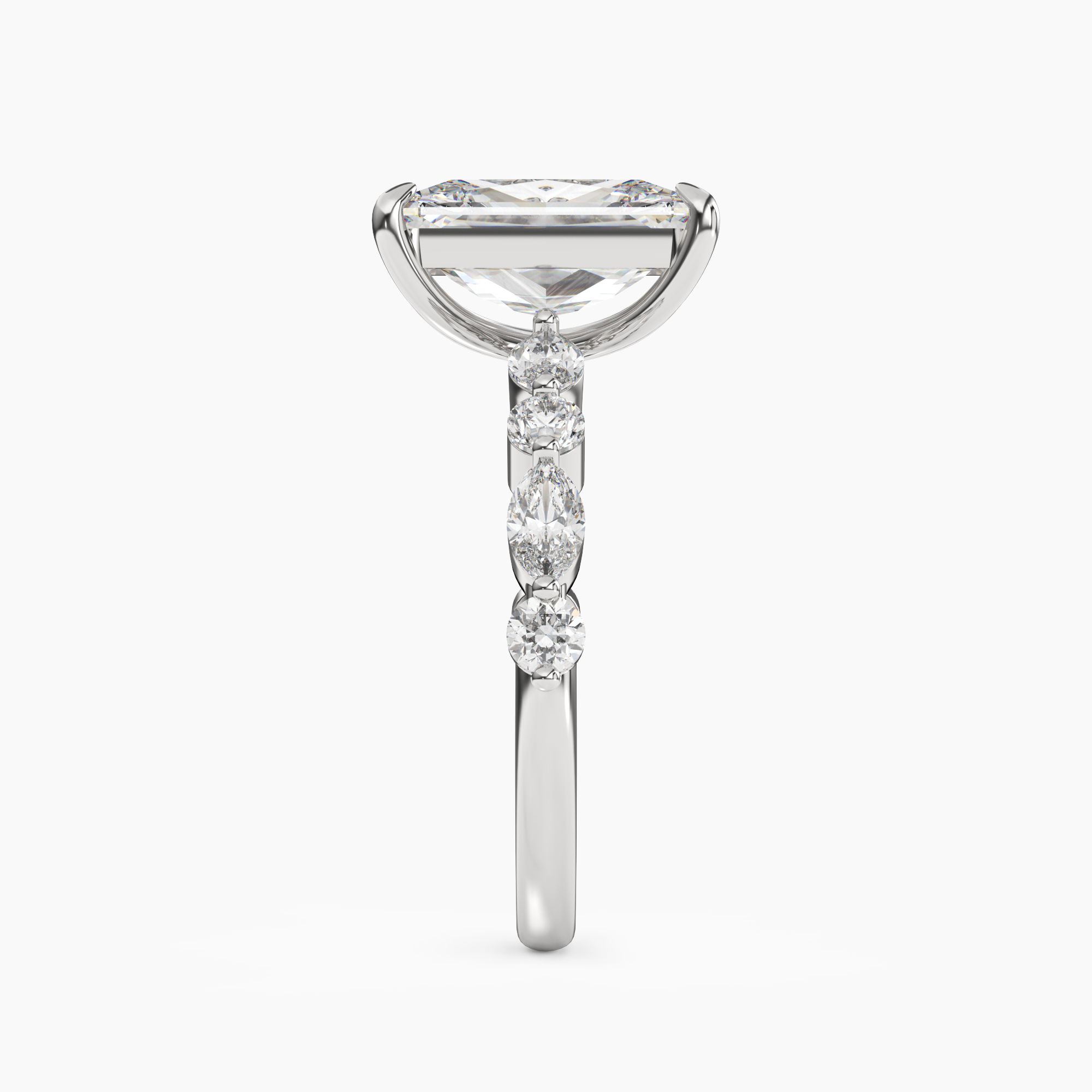 Aster Radiant Hidden Halo 1 Carat Lab Grown Diamond Engagement Ring in 14K Rose Gold