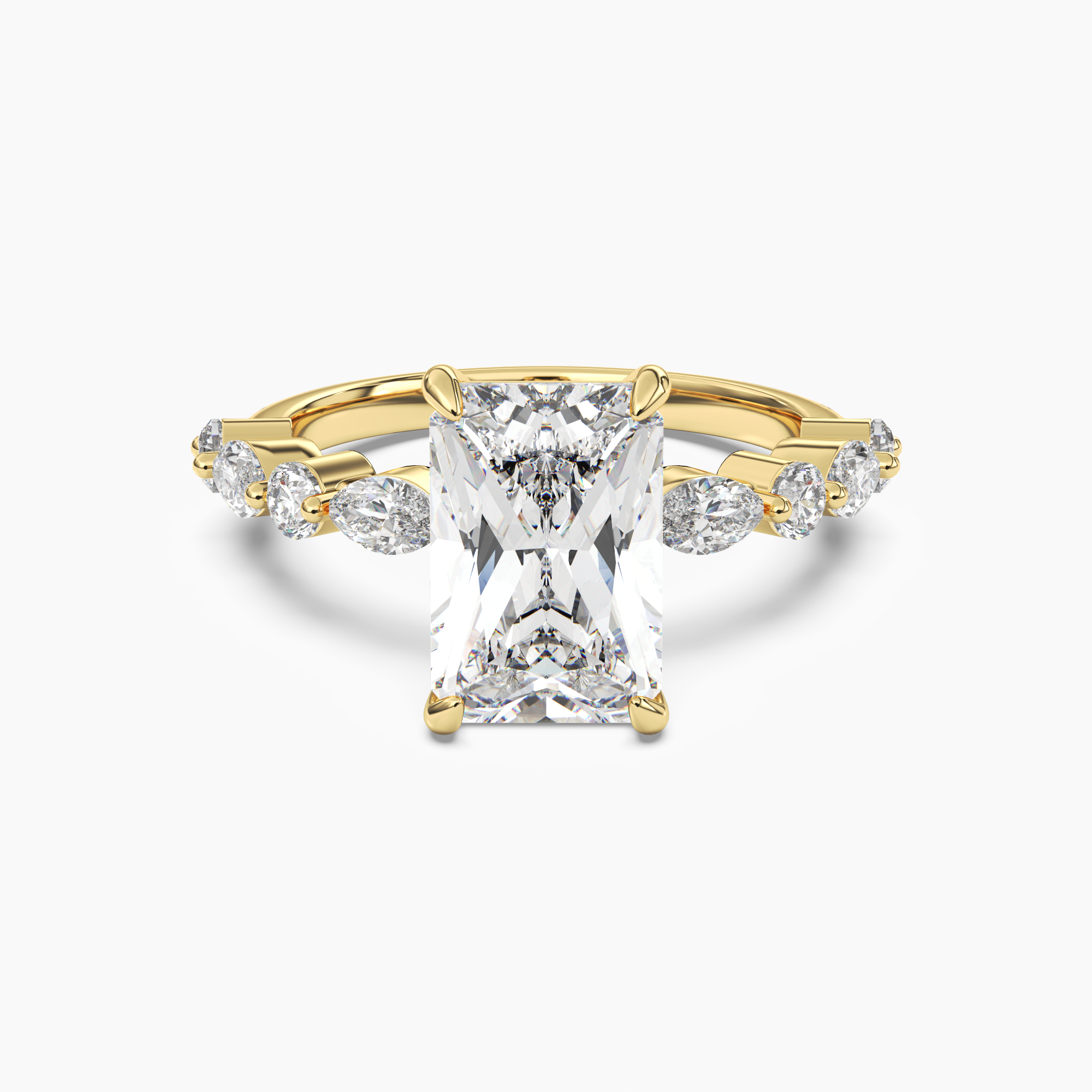 Aster Radiant Hidden Halo 1 Carat Lab Grown Diamond Engagement Ring in 18K White Gold