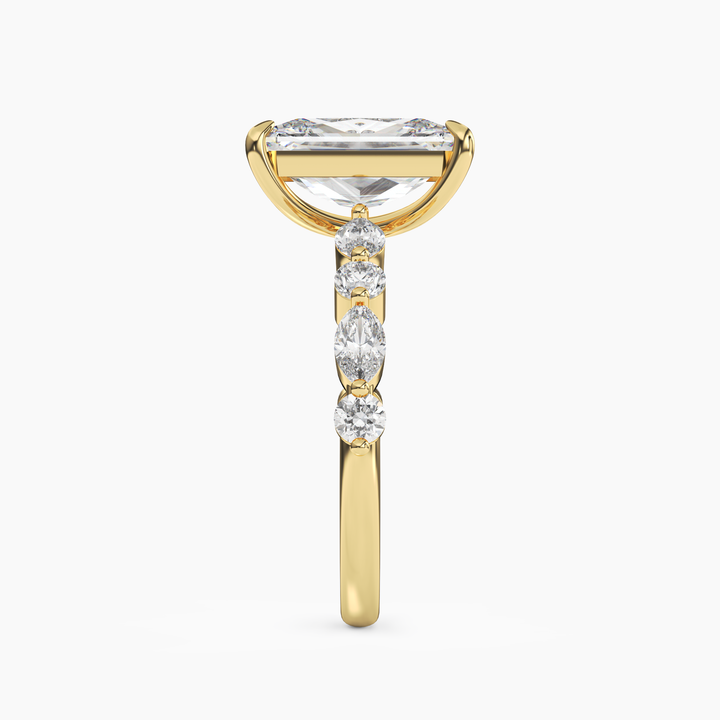 Aster Radiant Hidden Halo 2 Carat Lab Grown Diamond Engagement Ring in 14K Rose Gold
