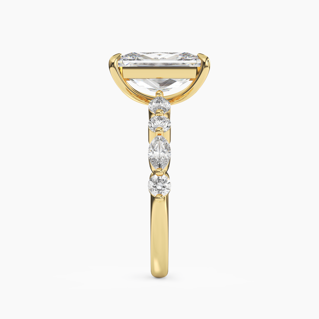 Aster Radiant Hidden Halo 1 Carat Lab Grown Diamond Engagement Ring in 18K White Gold
