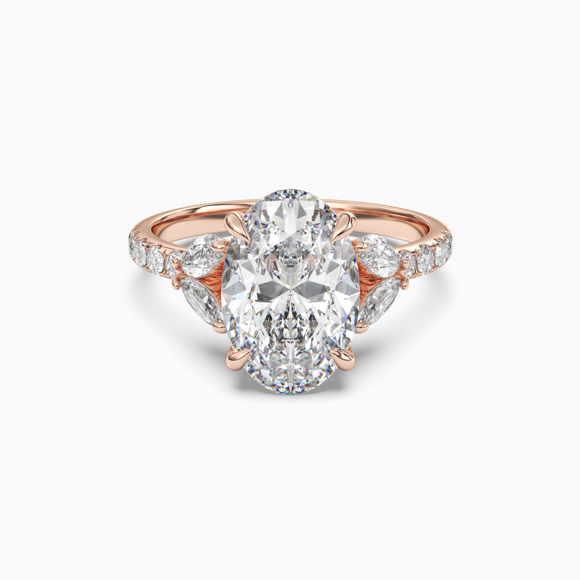 Mirage Oval 3 Carat Lab Grown Diamond Engagement Ring in 18K Rose Gold
