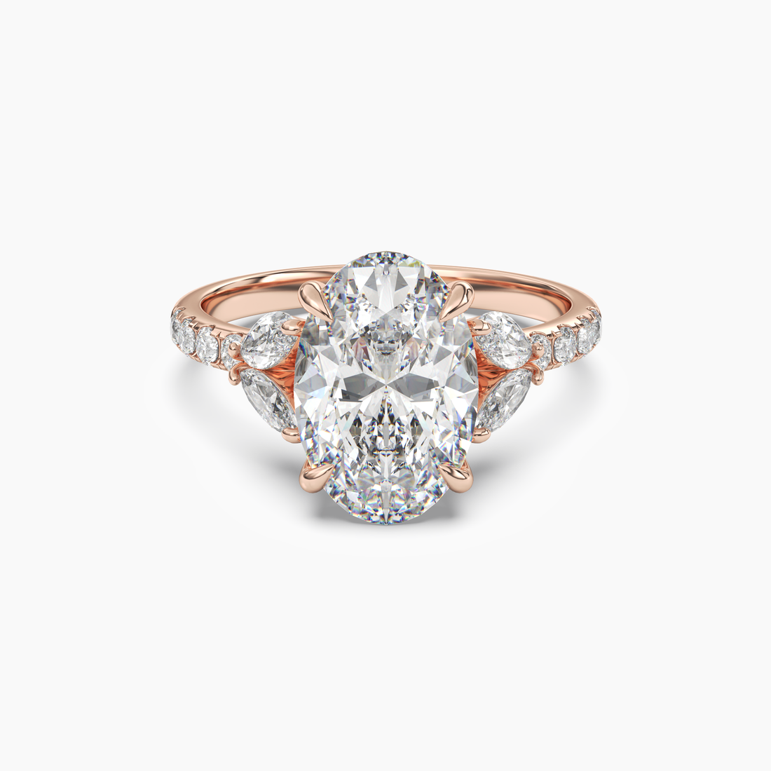 Mirage Oval 2.5 Carat Lab Grown Diamond Engagement Ring in 18K White Gold