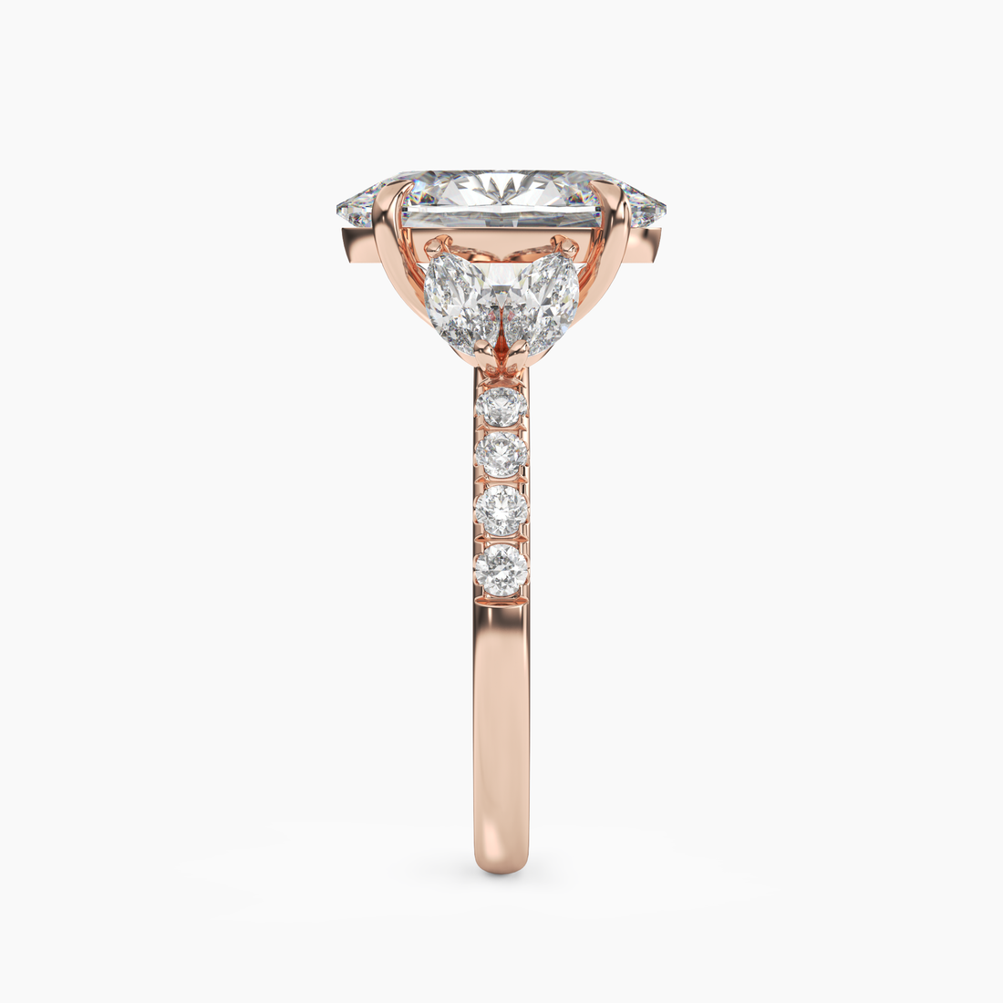 Mirage Oval 3 Carat Lab Grown Diamond Engagement Ring in 14K Rose Gold