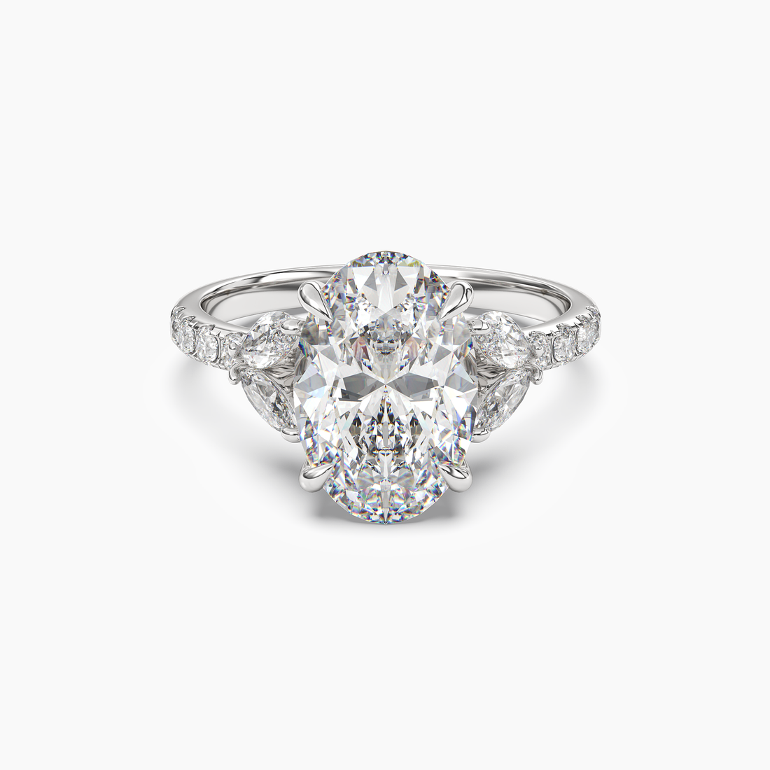 Mirage Oval 1.5 Carat Lab Grown Diamond Engagement Ring in 14K White Gold
