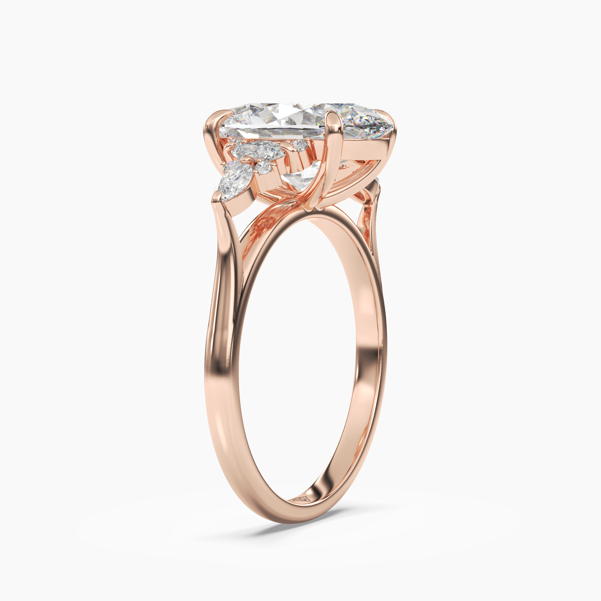 Snowflake Oval 1 Carat Lab Grown Diamond Engagement Ring in 14K Rose Gold