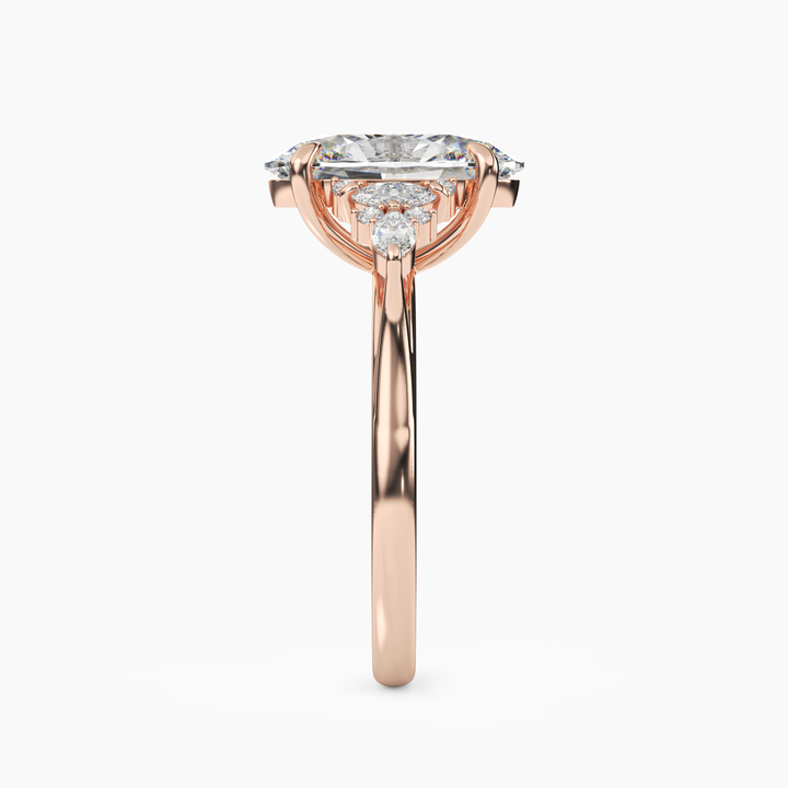 Snowflake Oval 1 Carat Lab Grown Diamond Engagement Ring in 18K White Gold