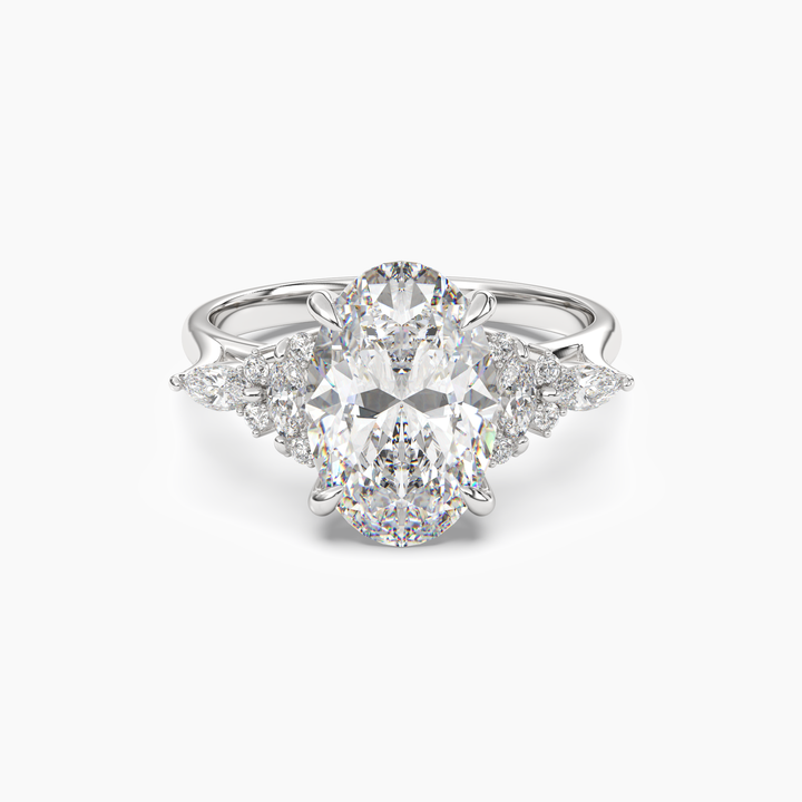 Snowflake Oval 2.5 Carat Lab Grown Diamond Engagement Ring in 14K White Gold