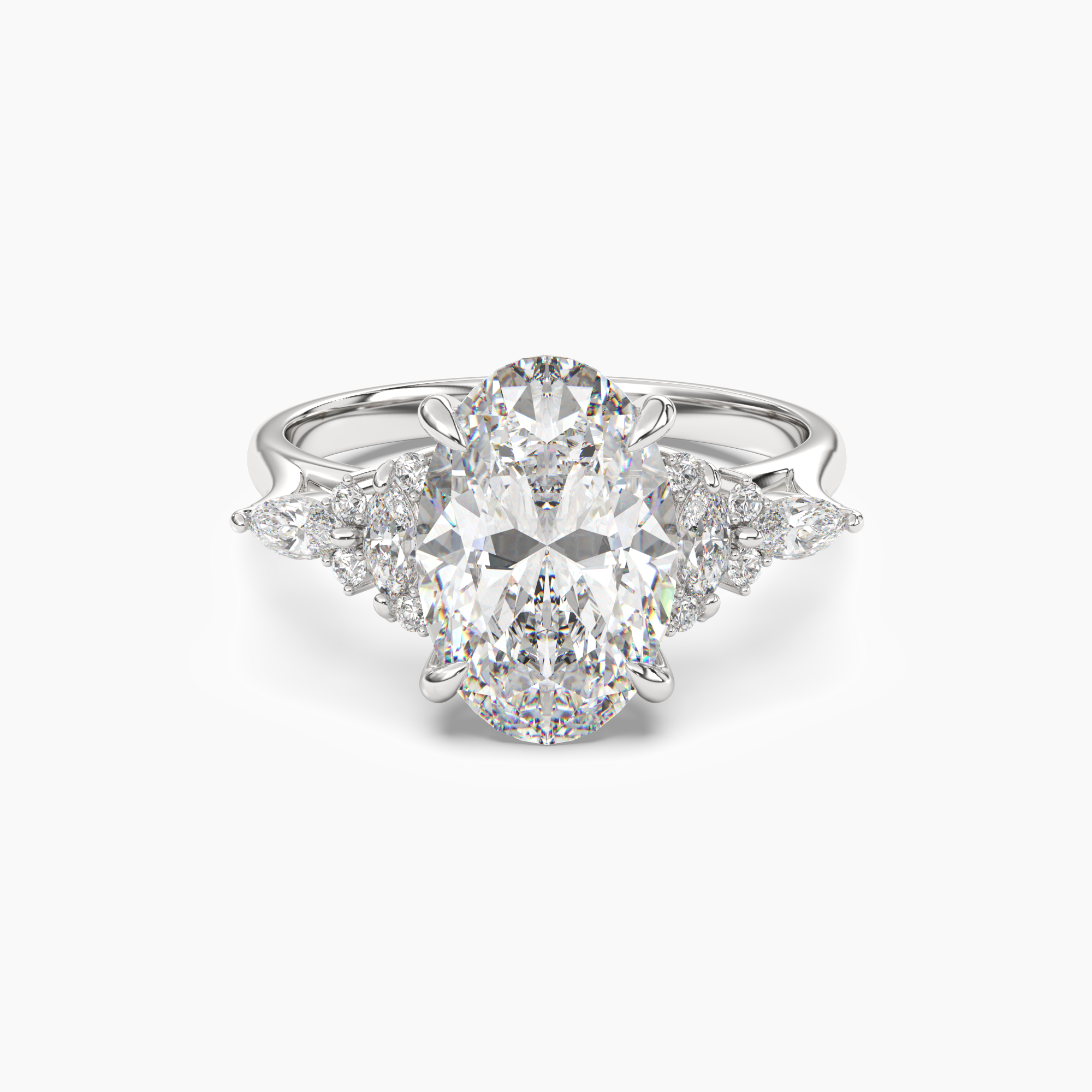 Snowflake Oval 1 Carat Lab Grown Diamond Engagement Ring in 18K Rose Gold