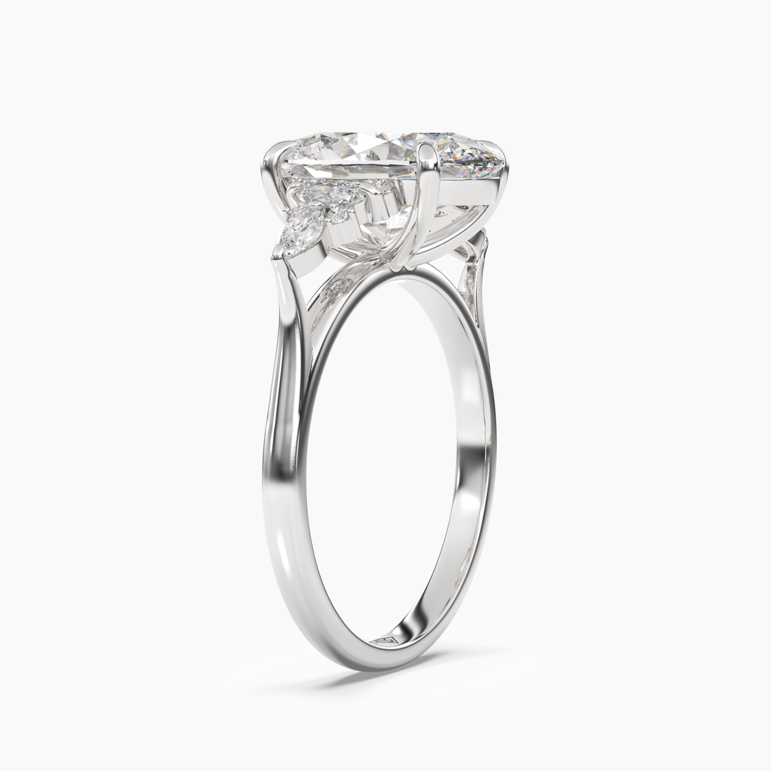 Snowflake Oval 2.5 Carat Lab Grown Diamond Engagement Ring in 18K Yellow Gold