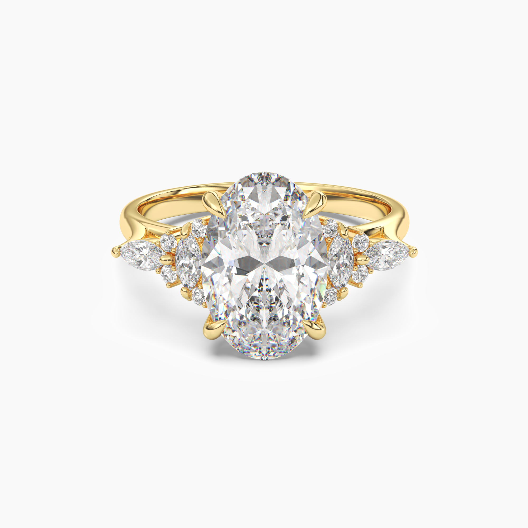 Snowflake Oval 1 Carat Lab Grown Diamond Engagement Ring in 18K Rose Gold