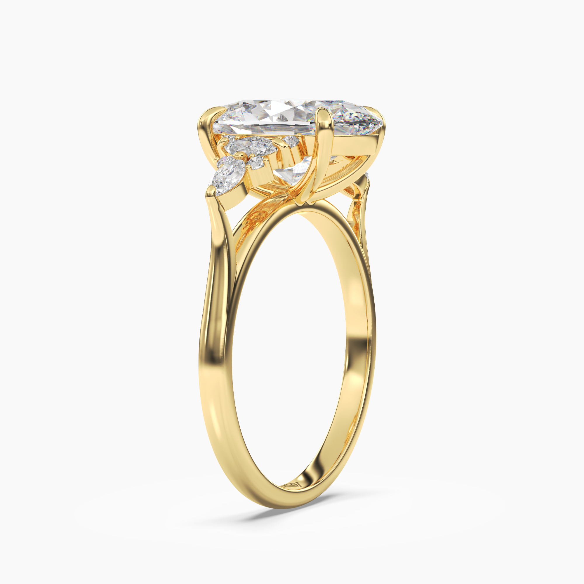Snowflake Oval 3 Carat Lab Grown Diamond Engagement Ring in 18K Rose Gold