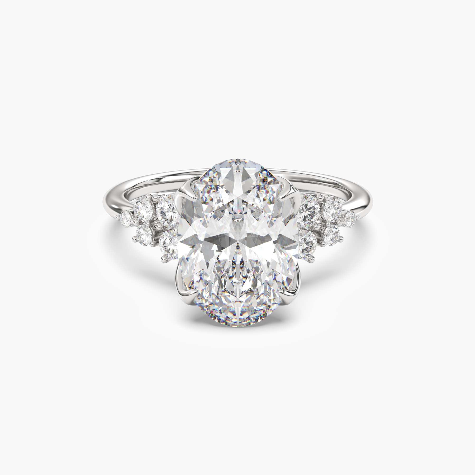 Tulip Oval 2 Carat Lab Grown Diamond Engagement Ring in 14K Rose Gold