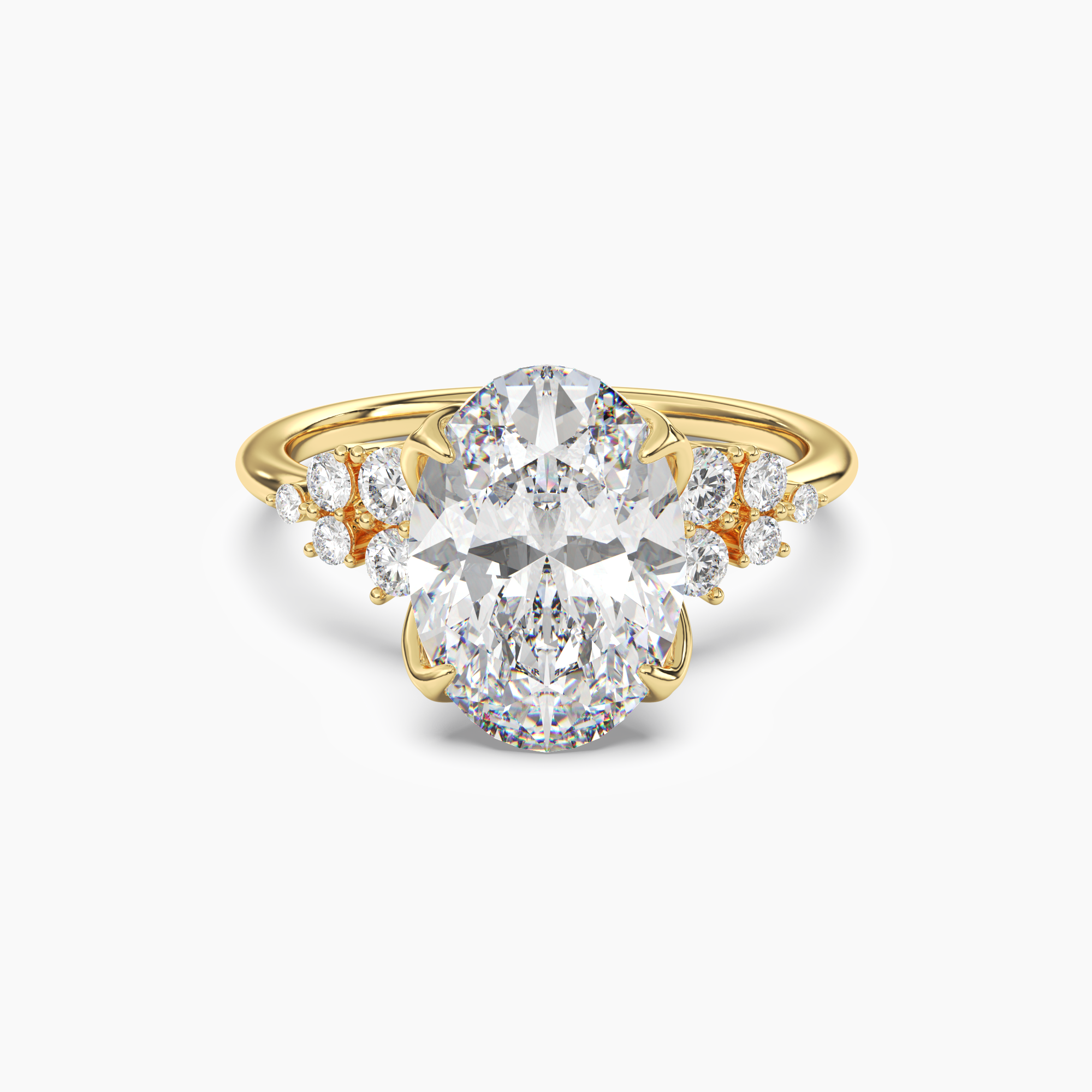 Tulip Oval 1 Carat Lab Grown Diamond Engagement Ring in 14K Rose Gold