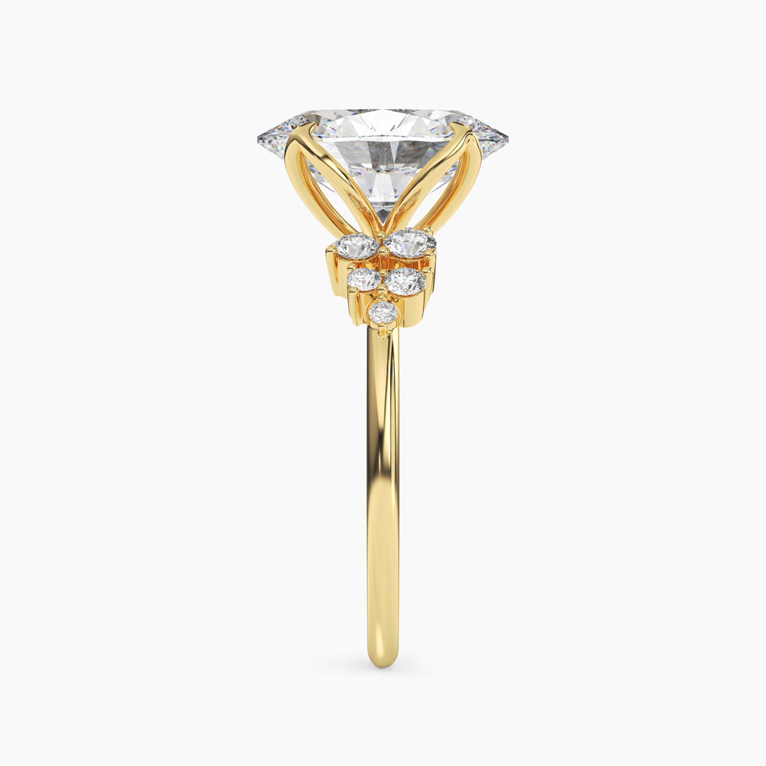 Tulip Oval 1 Carat Lab Grown Diamond Engagement Ring in 18K Rose Gold