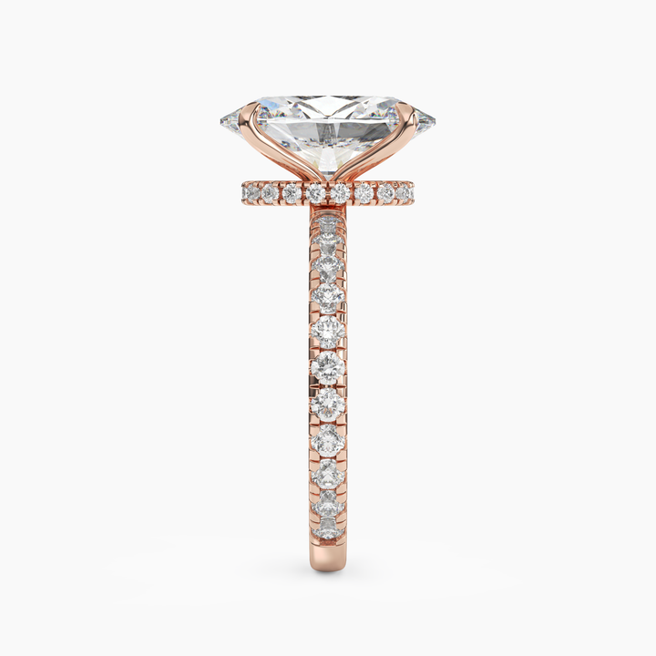 Adalia Oval Hidden Halo 2.5 Carat Lab Grown Diamond Engagement Ring in 14K White Gold