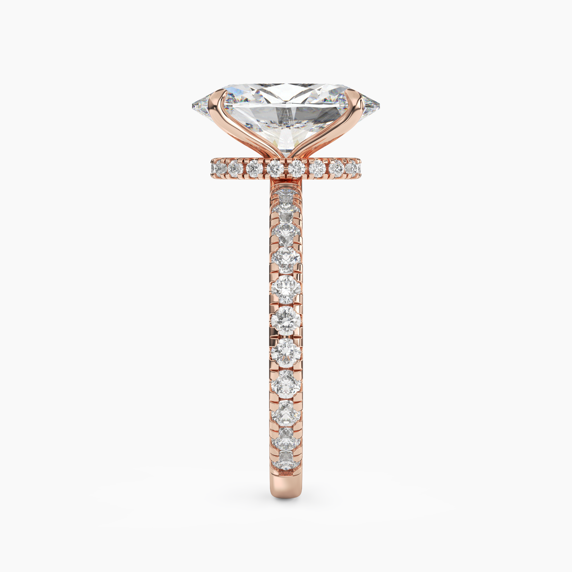 Adalia Oval Hidden Halo 3 Carat Lab Grown Diamond Engagement Ring in 14K Yellow Gold