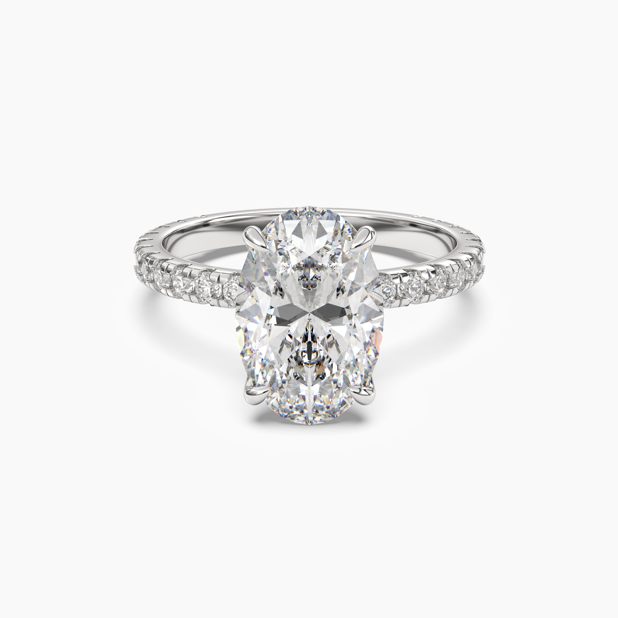 Adalia Oval Hidden Halo 3 Carat Lab Grown Diamond Engagement Ring in 18K Yellow Gold