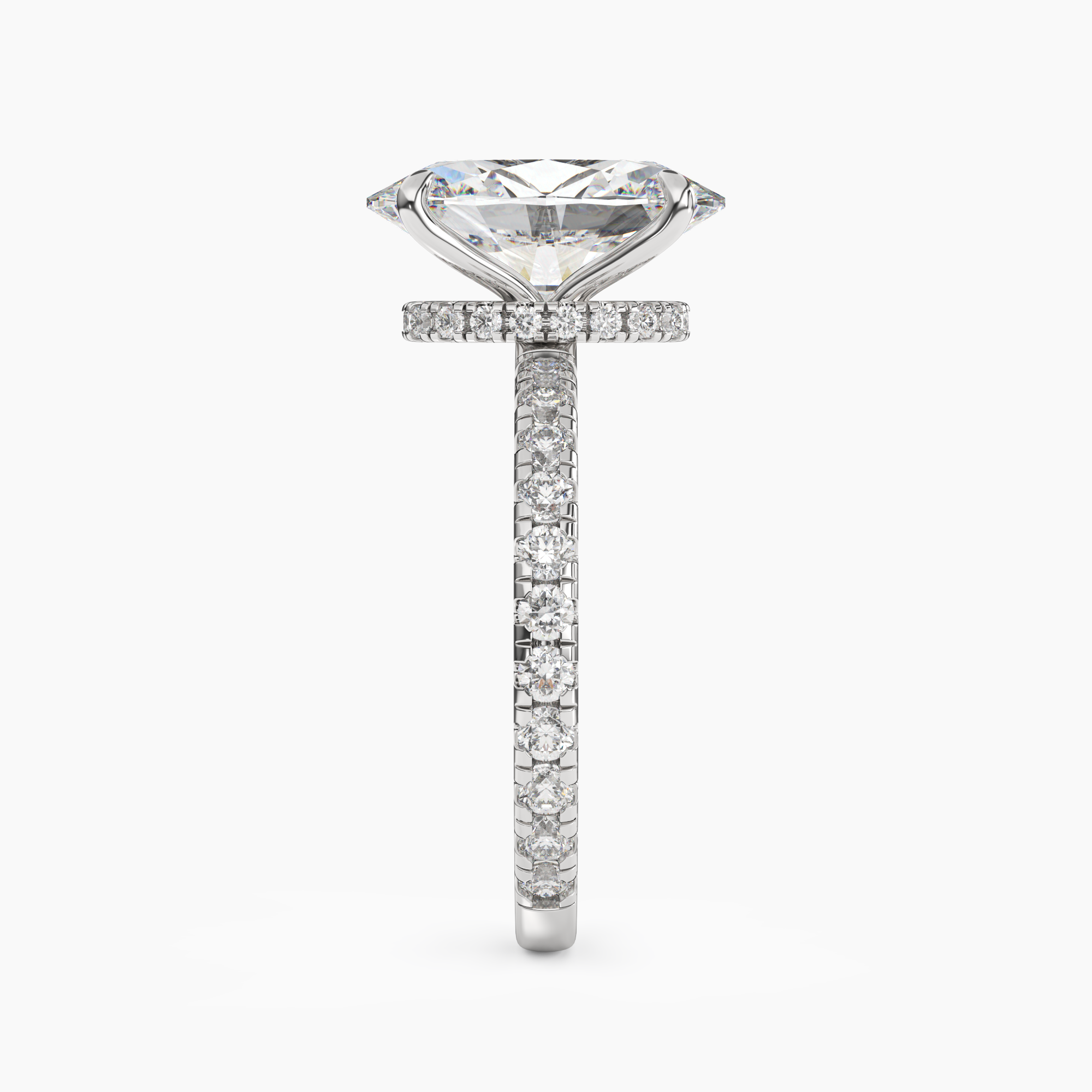 Adalia Oval Hidden Halo Diamond Ring Setting in 18K Rose Gold