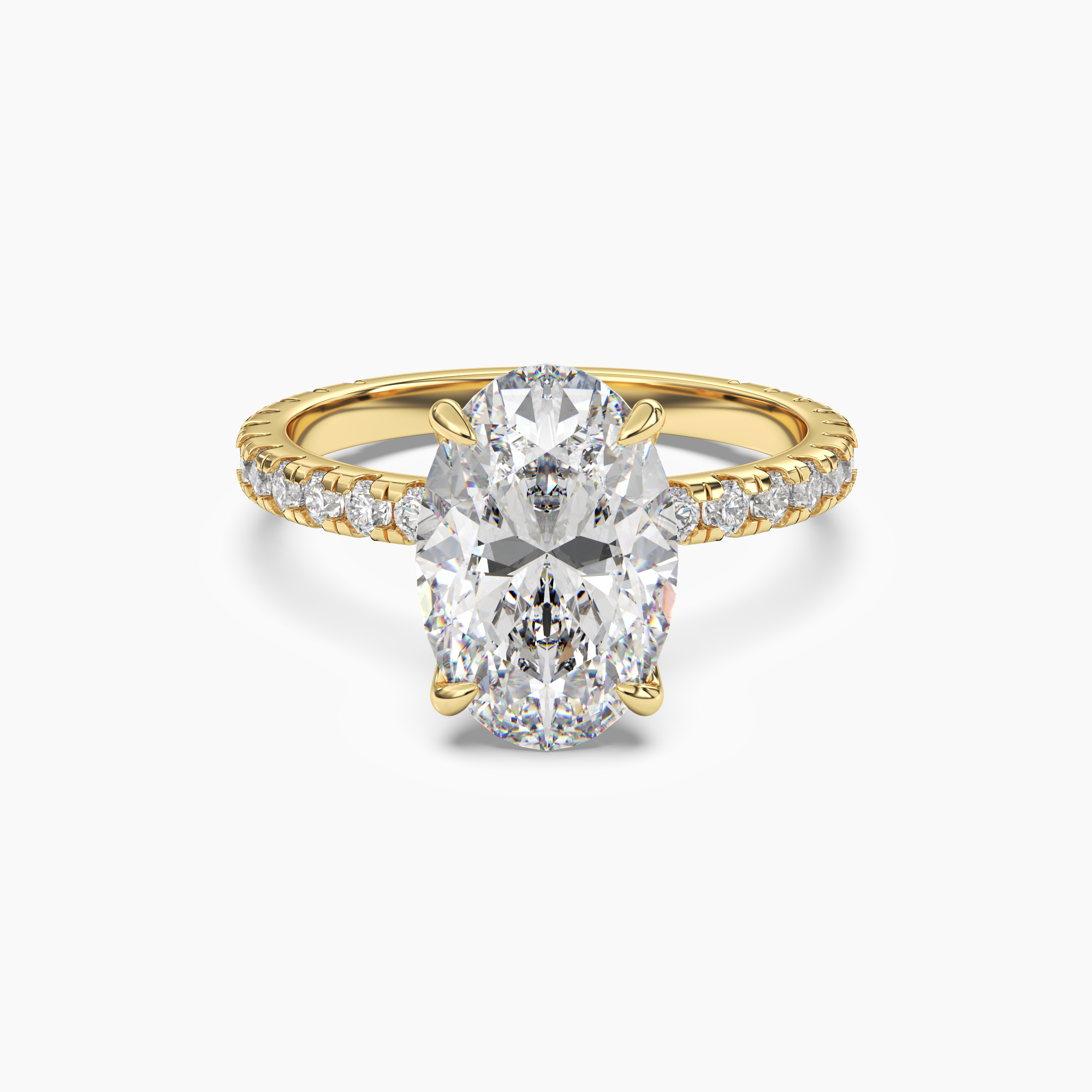 Adalia Oval Hidden Halo Diamond Ring Setting in 14K White Gold