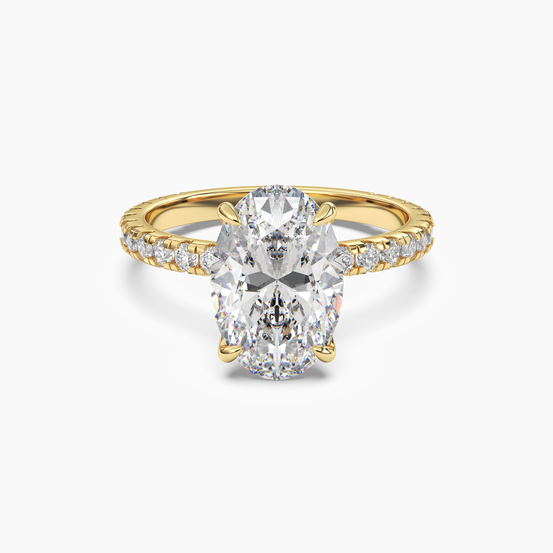 Adalia Oval Hidden Halo 1 Carat Lab Grown Diamond Engagement Ring in 14K Rose Gold