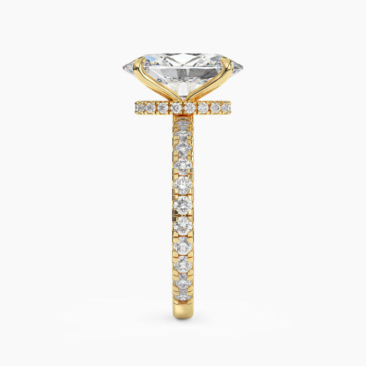 Adalia Oval Hidden Halo 2 Carat Lab Grown Diamond Engagement Ring in 14K Rose Gold