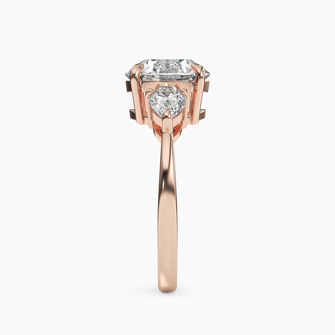 Caliope Round Three Stone 2 Carat Lab Grown Diamond Engagement Ring in 14K White Gold