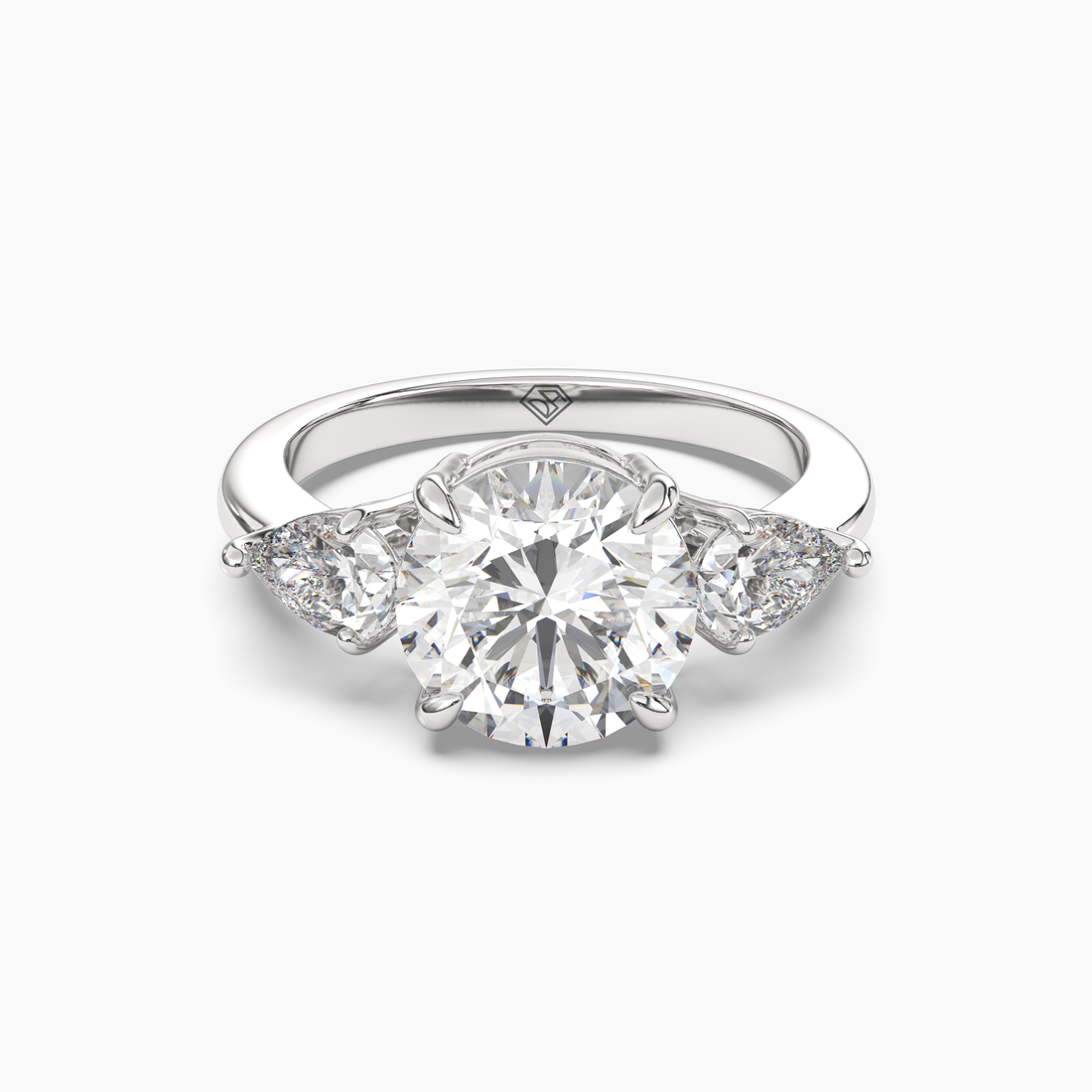 Caliope Round Three Stone 1 Carat Lab Grown Diamond Engagement Ring in 14K Rose Gold