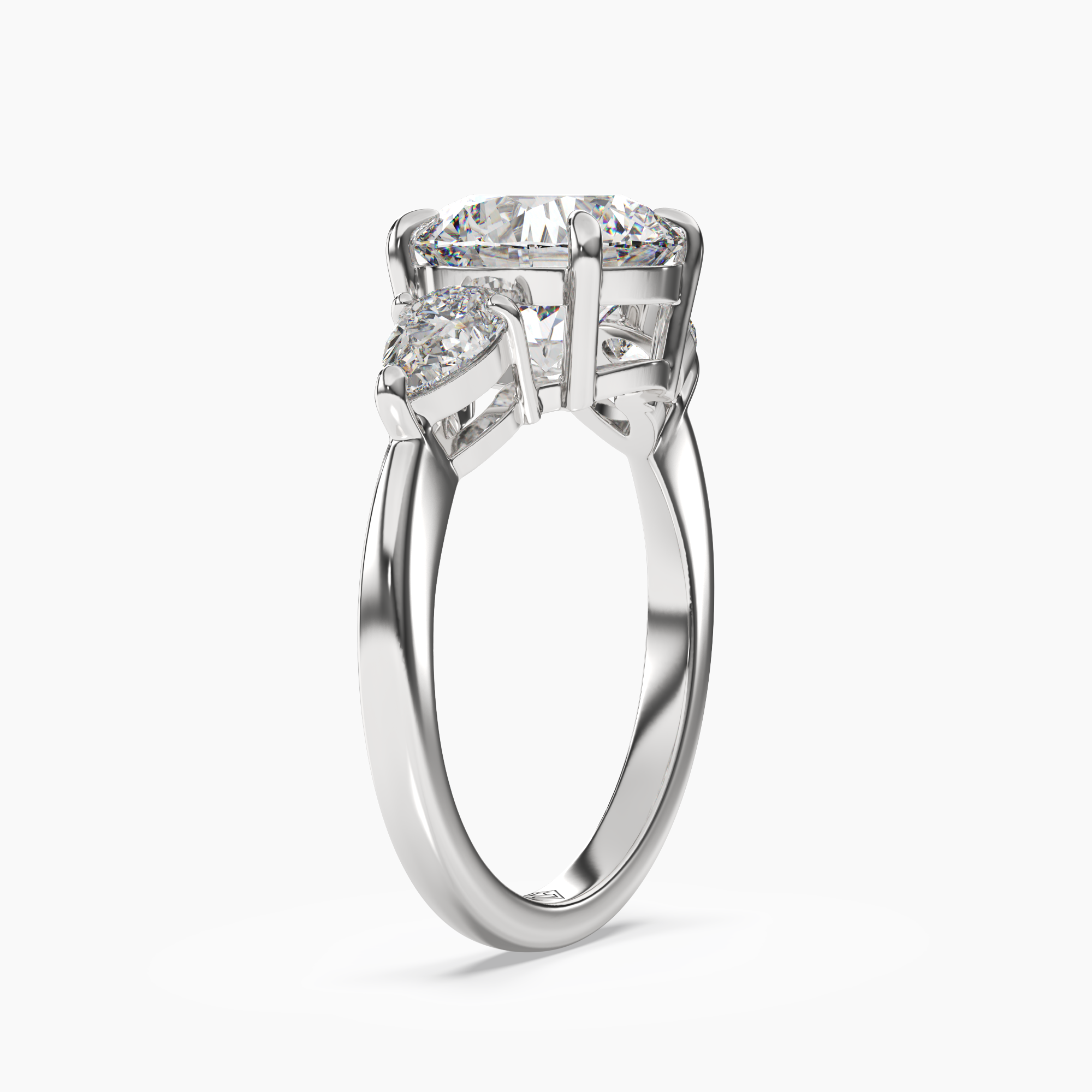 Caliope Round Three Stone 2.5 Carat Lab Grown Diamond Engagement Ring in 14K Rose Gold