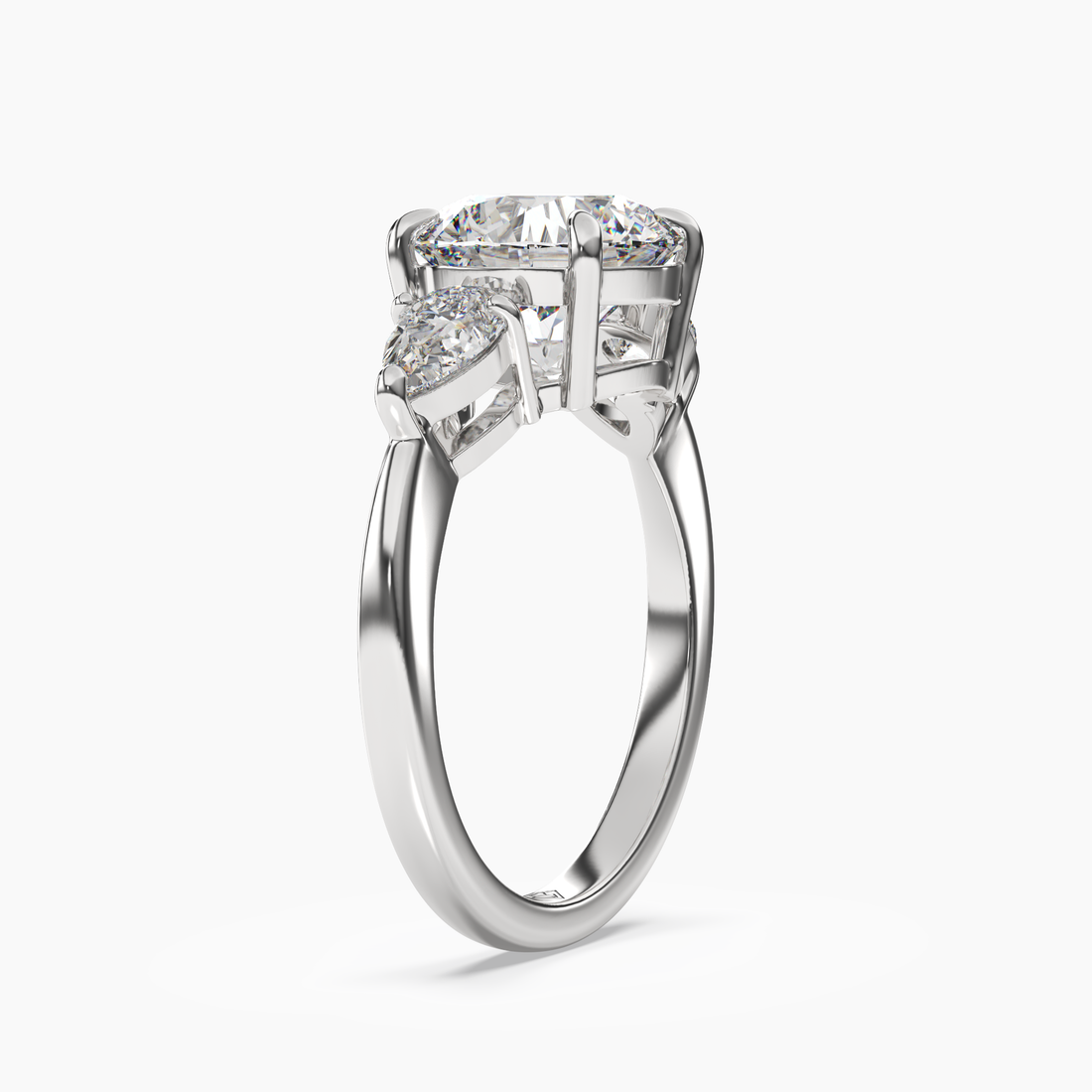 Caliope Round Three Stone 2 Carat Lab Grown Diamond Engagement Ring in 14K White Gold