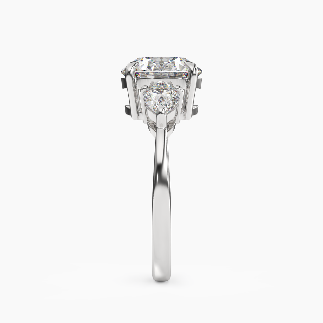 Caliope Round Three Stone 3 Carat Lab Grown Diamond Engagement Ring in 14K Yellow Gold