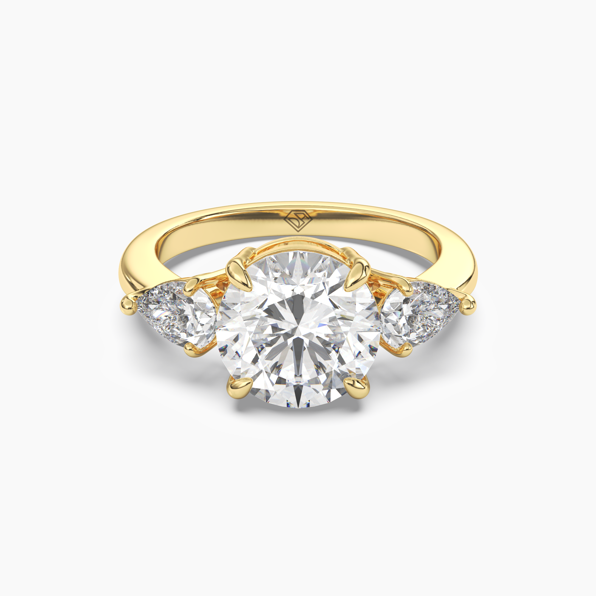 Caliope Round Three Stone 1 Carat Lab Grown Diamond Engagement Ring in 14K Rose Gold