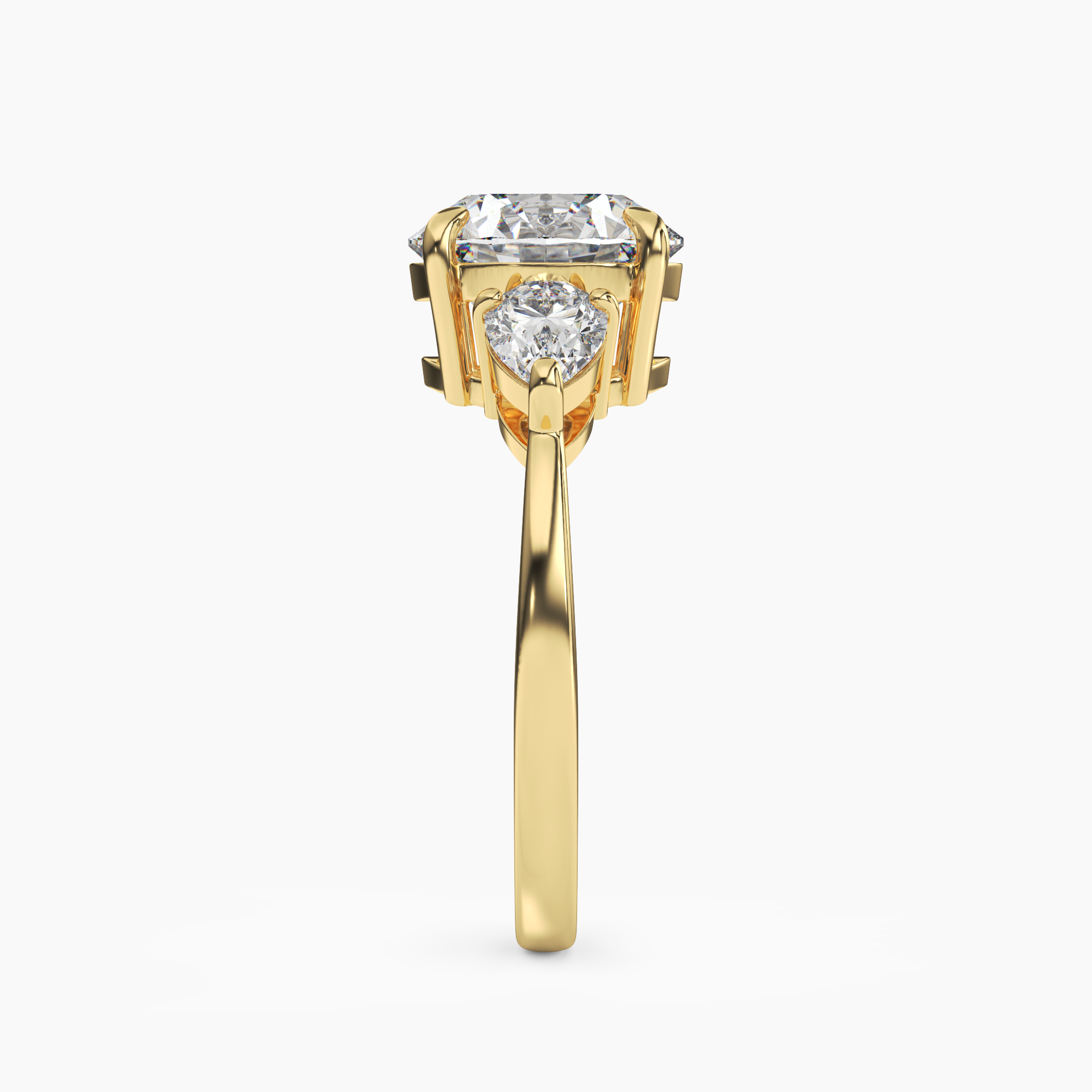 Caliope Round Three Stone 1 Carat Lab Grown Diamond Engagement Ring in 18K Rose Gold