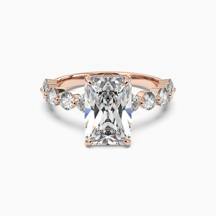Mist Radiant Hidden Halo 1 Carat Lab Grown Diamond Engagement Ring in 14K Rose Gold