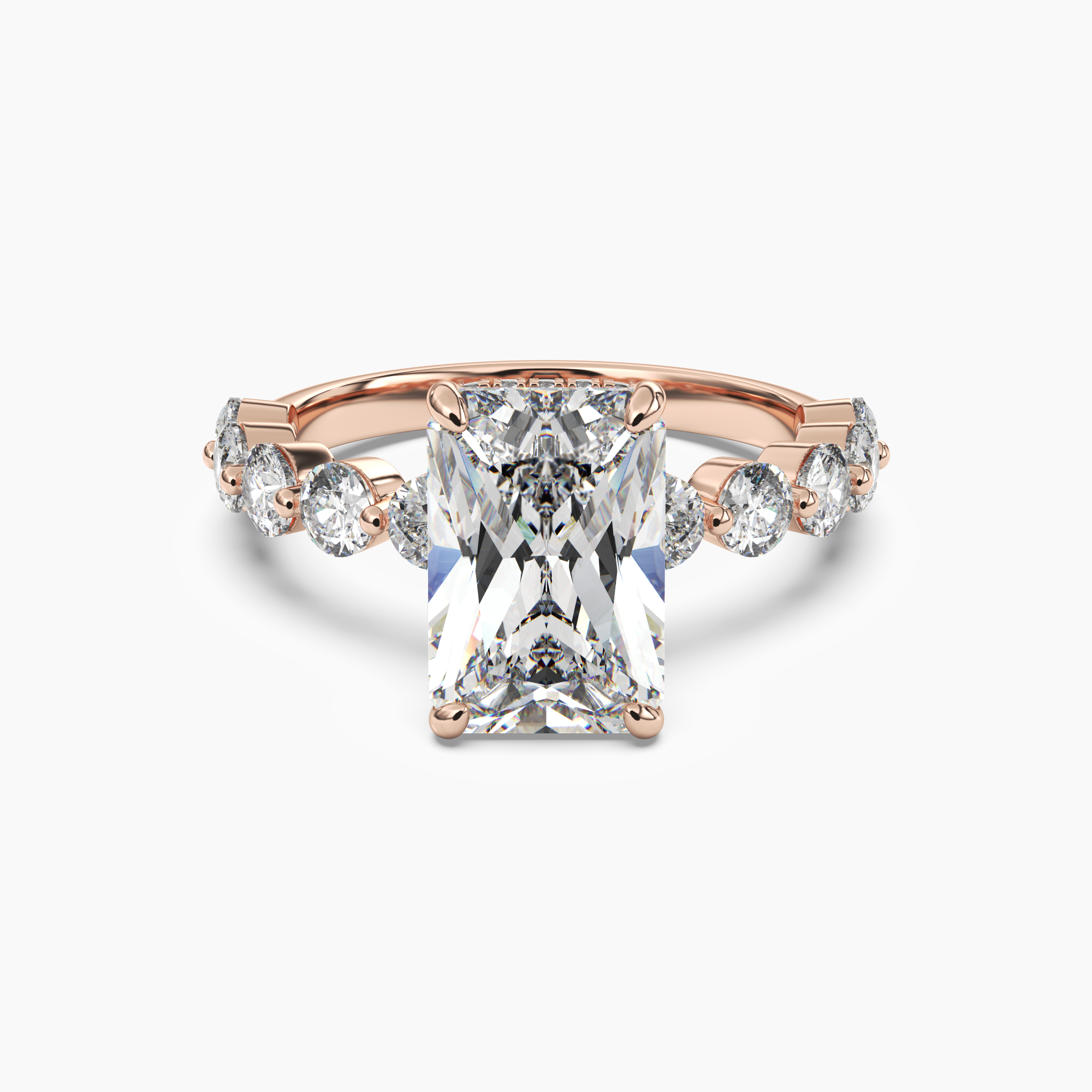 Mist Radiant Hidden Halo 1.5 Carat Lab Grown Diamond Engagement Ring in 18K Rose Gold