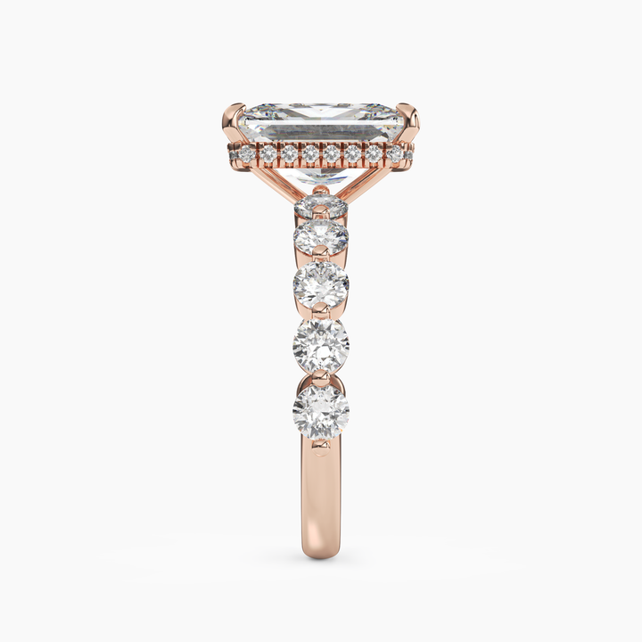 Mist Radiant Hidden Halo 2 Carat Lab Grown Diamond Engagement Ring in 14K Yellow Gold