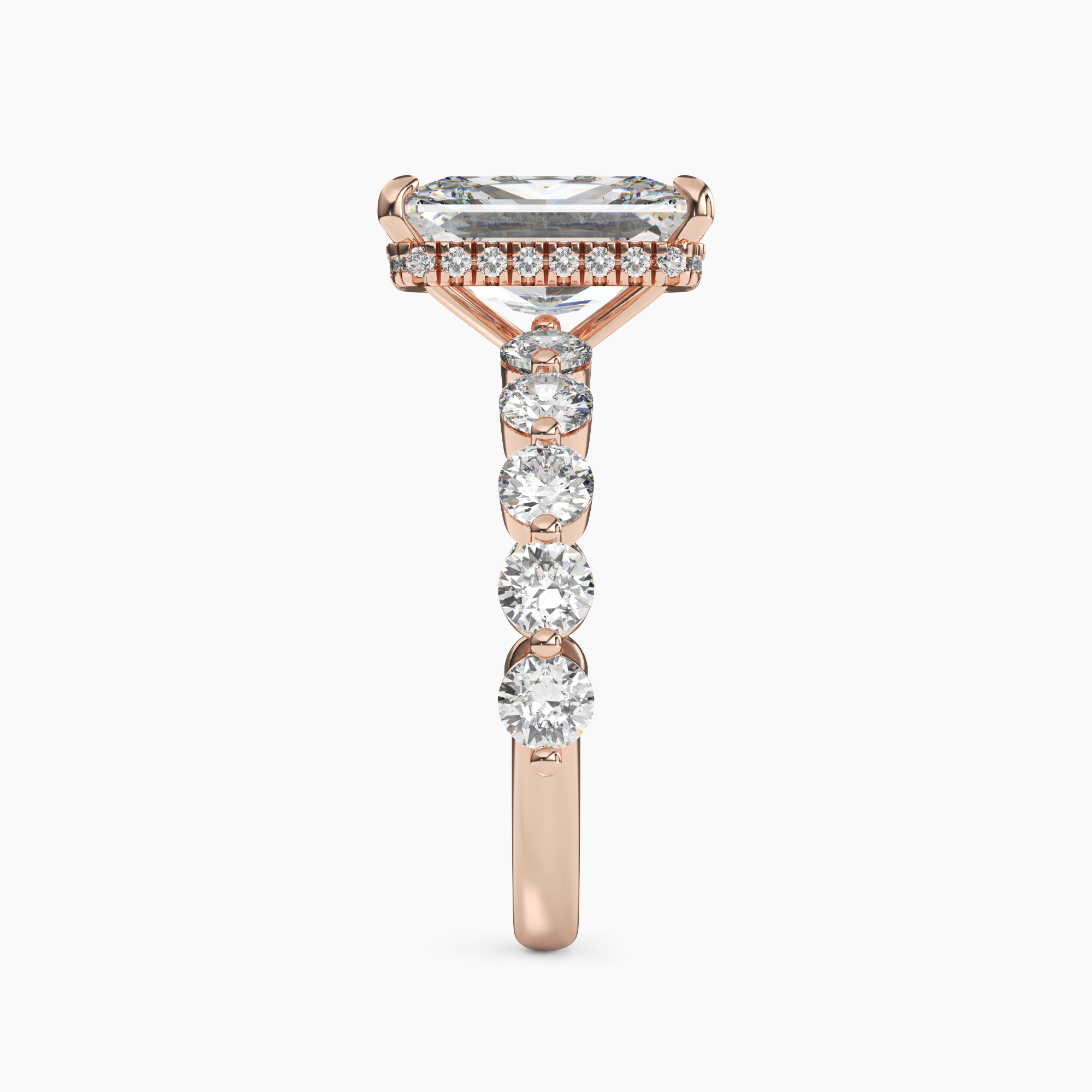 Mist Radiant Hidden Halo 1.5 Carat Lab Grown Diamond Engagement Ring in 18K Yellow Gold