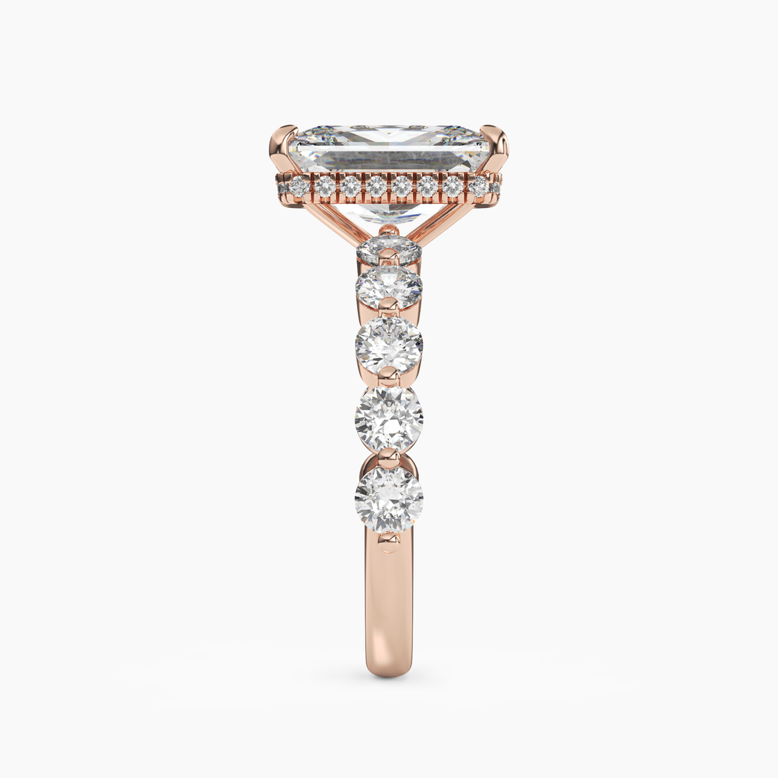 Mist Radiant Hidden Halo Diamond Ring Setting in 18K Yellow Gold