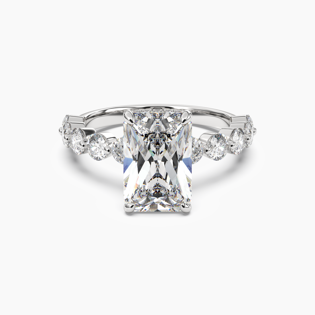 Mist Radiant Hidden Halo Diamond Ring Setting in 14K Yellow Gold