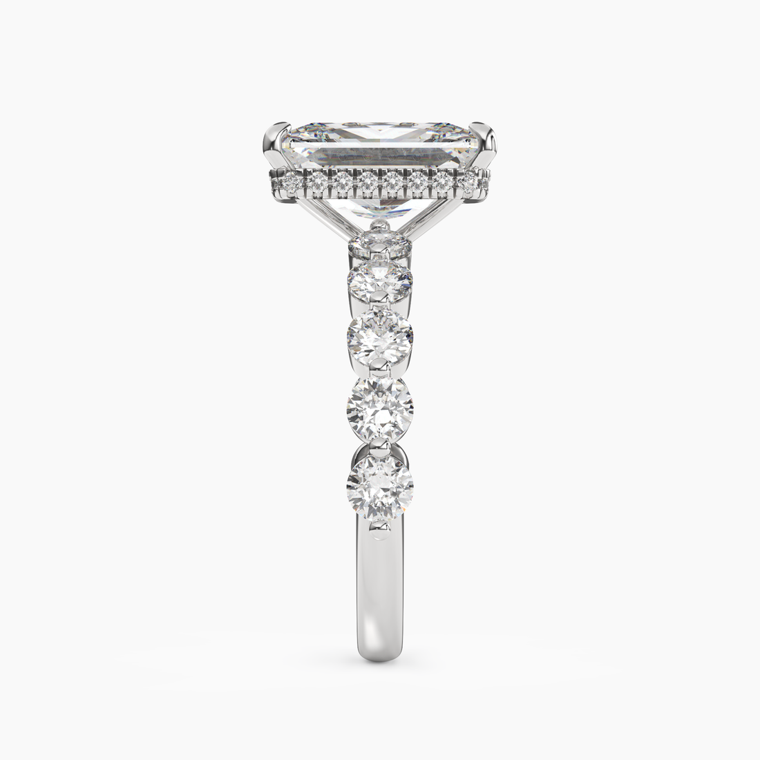 Mist Radiant Hidden Halo 2.5 Carat Lab Grown Diamond Engagement Ring in 18K Rose Gold