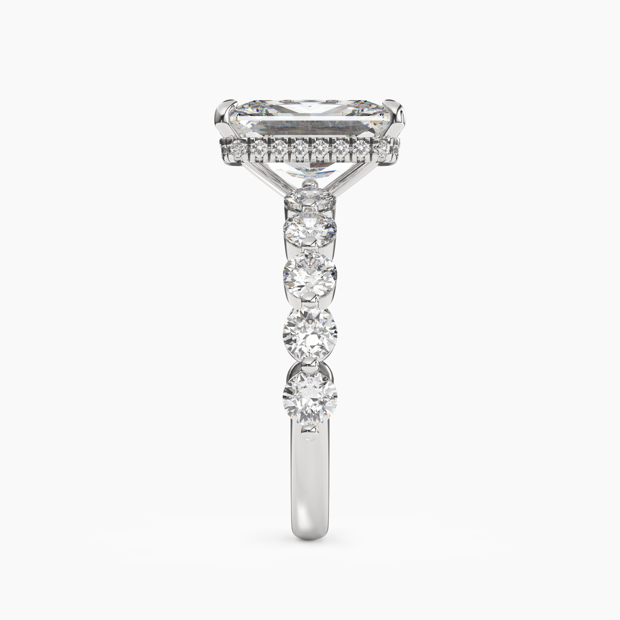 Mist Radiant Hidden Halo Diamond Ring Setting in 14K Yellow Gold