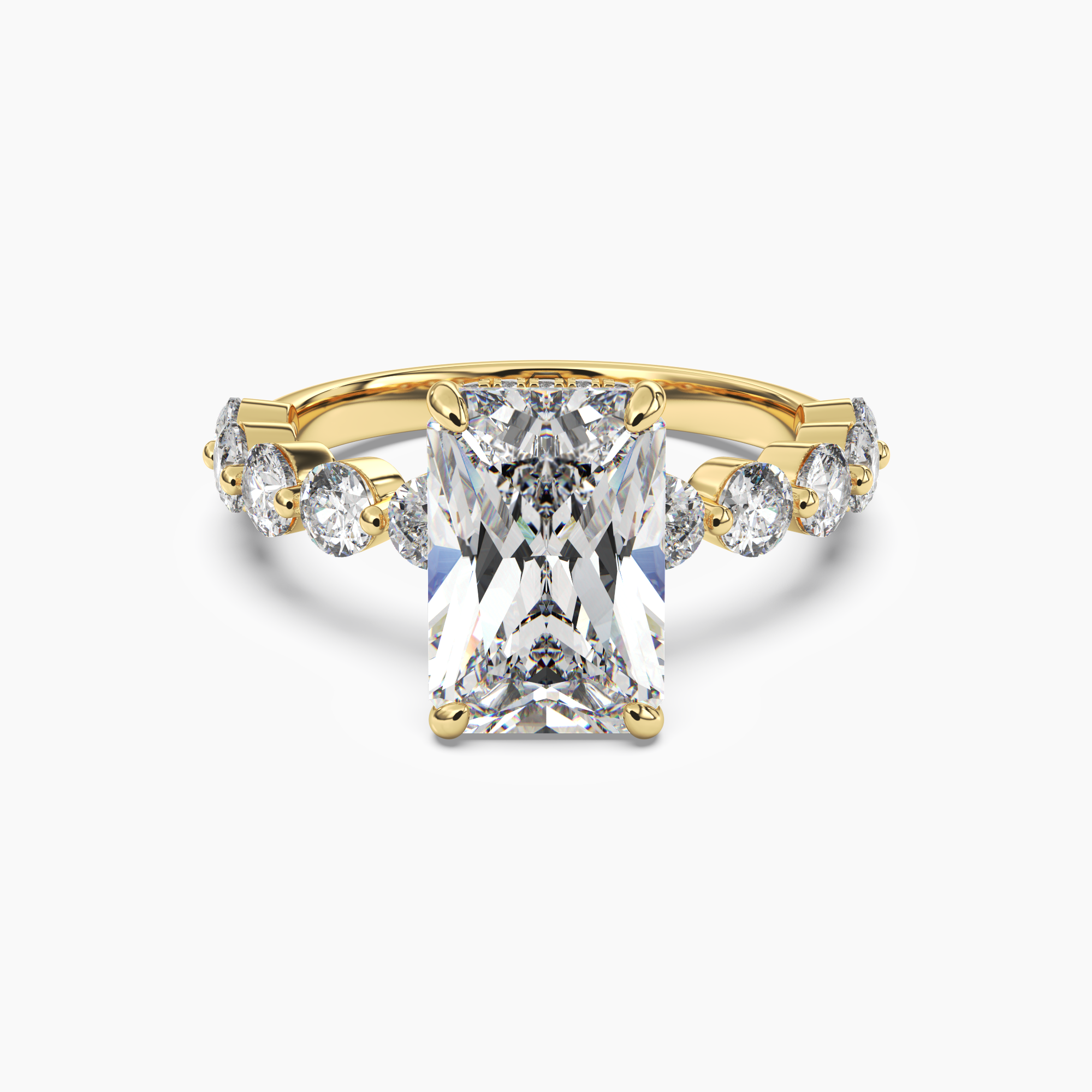 Mist Radiant Hidden Halo 2 Carat Lab Grown Diamond Engagement Ring in 18K Rose Gold