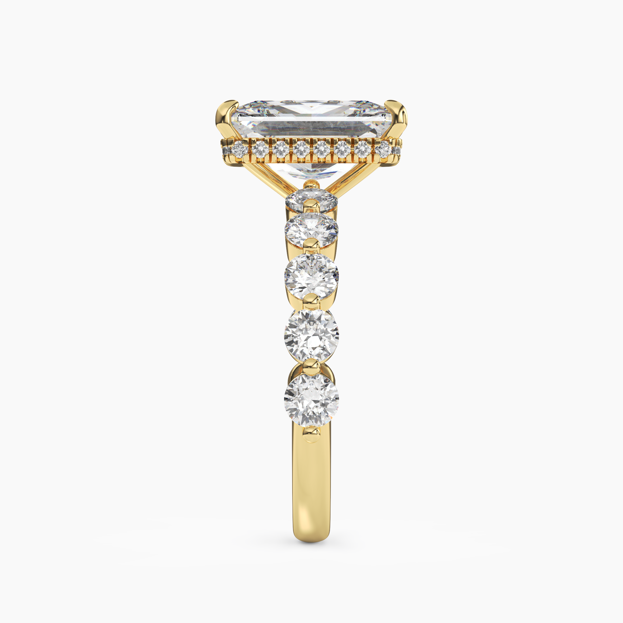 Mist Radiant Hidden Halo 2.5 Carat Lab Grown Diamond Engagement Ring in 18K White Gold