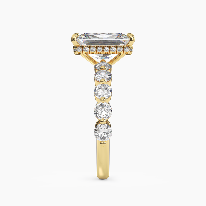 Mist Radiant Hidden Halo 2.5 Carat Lab Grown Diamond Engagement Ring in 18K Rose Gold
