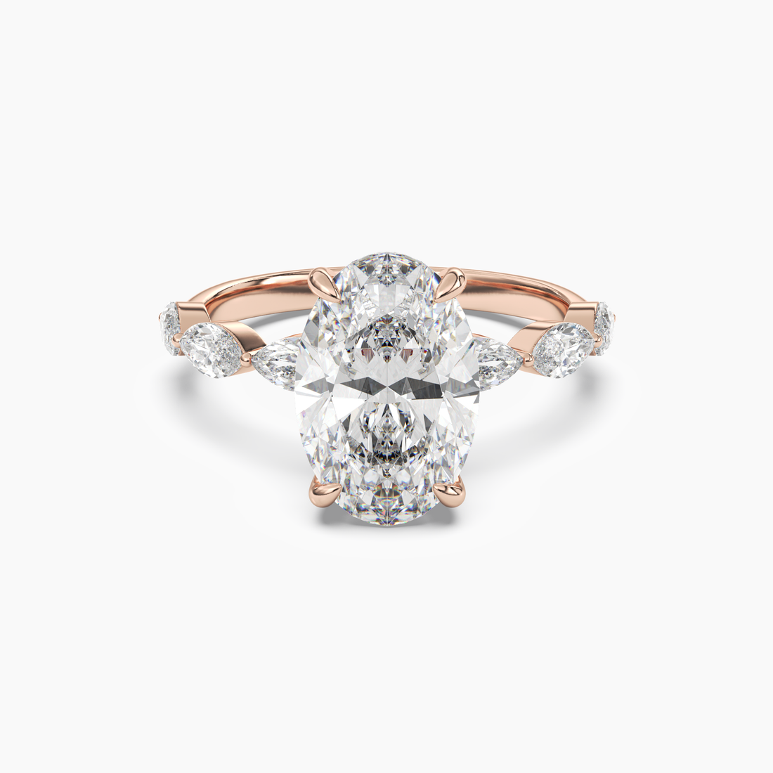 Rosemist Oval Hidden Halo 1.5 Carat Lab Grown Diamond Engagement Ring in 14K Yellow Gold
