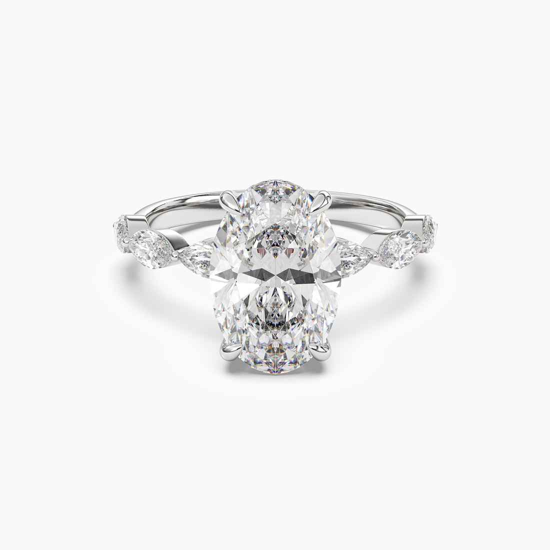 Rosemist Oval Hidden Halo 3 Carat Lab Grown Diamond Engagement Ring in 14K Rose Gold