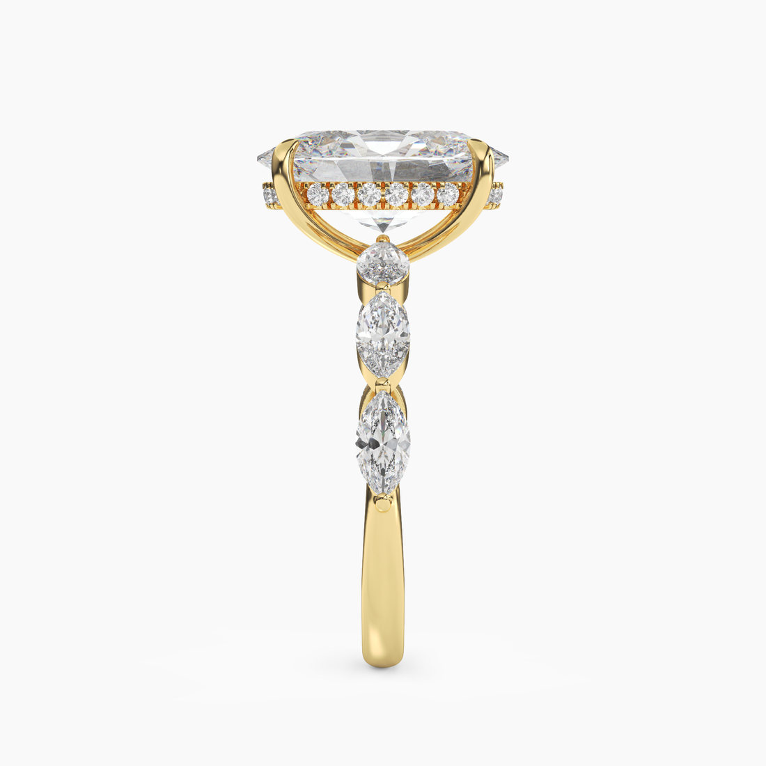 Rosemist Oval Hidden Halo 1.5 Carat Lab Grown Diamond Engagement Ring in 14K Rose Gold