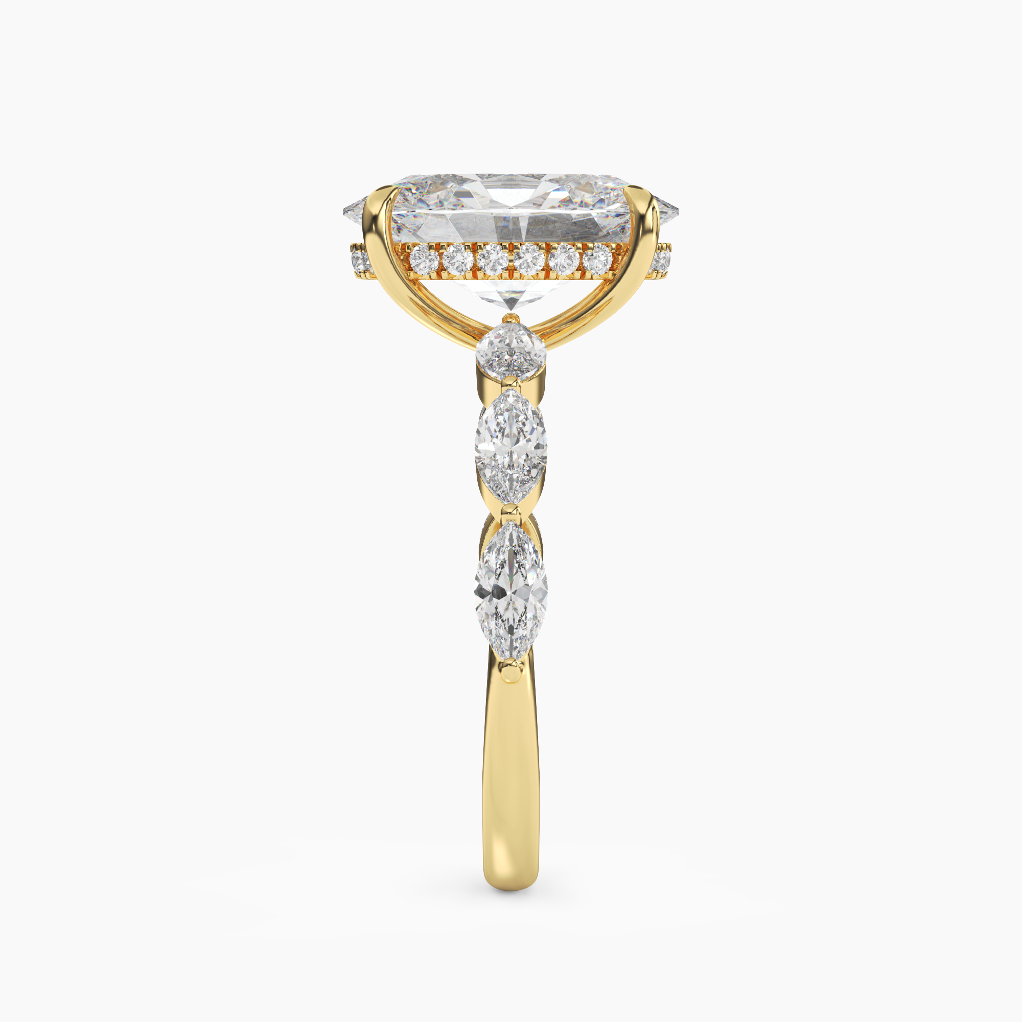 Rosemist Oval Hidden Halo 1.5 Carat Lab Grown Diamond Engagement Ring in 18K Rose Gold