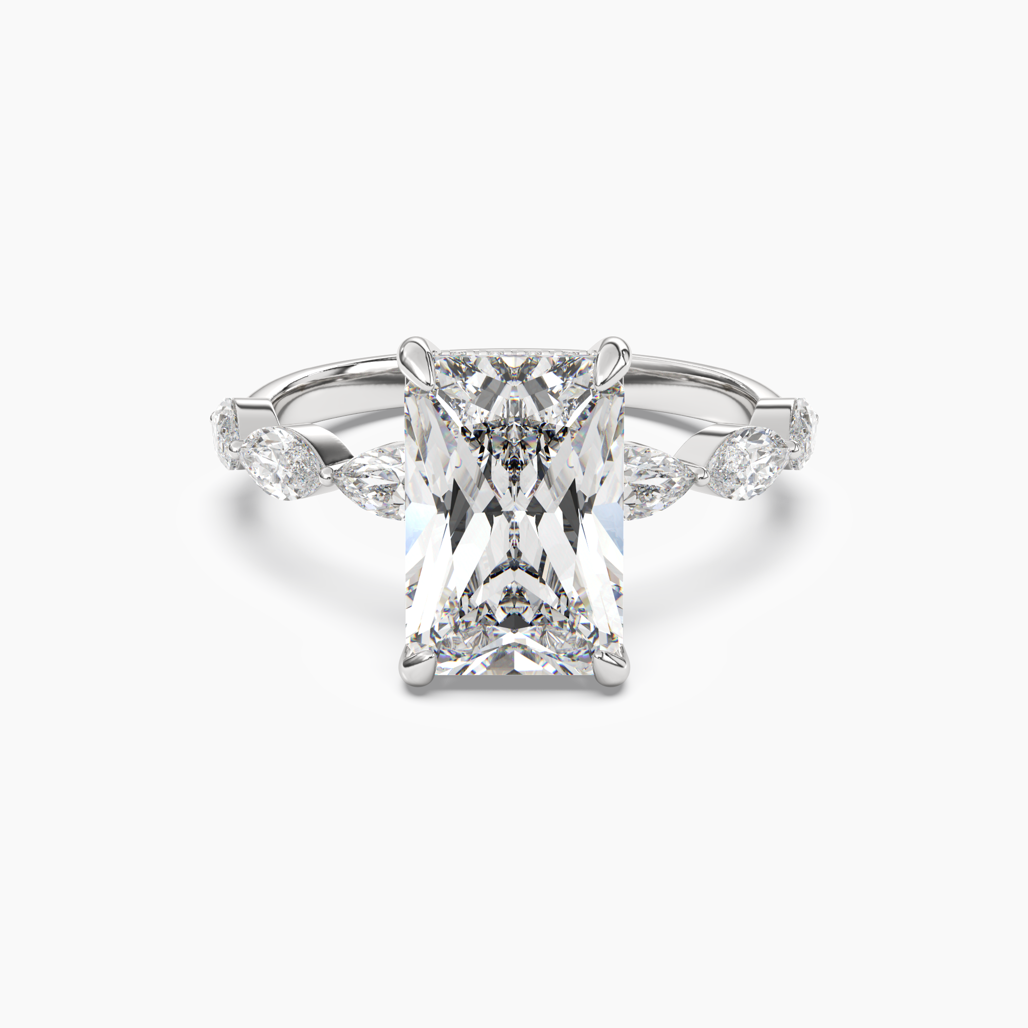 Rosemist Radiant Hidden Halo 3 Carat Lab Grown Diamond Engagement Ring in 14K Rose Gold